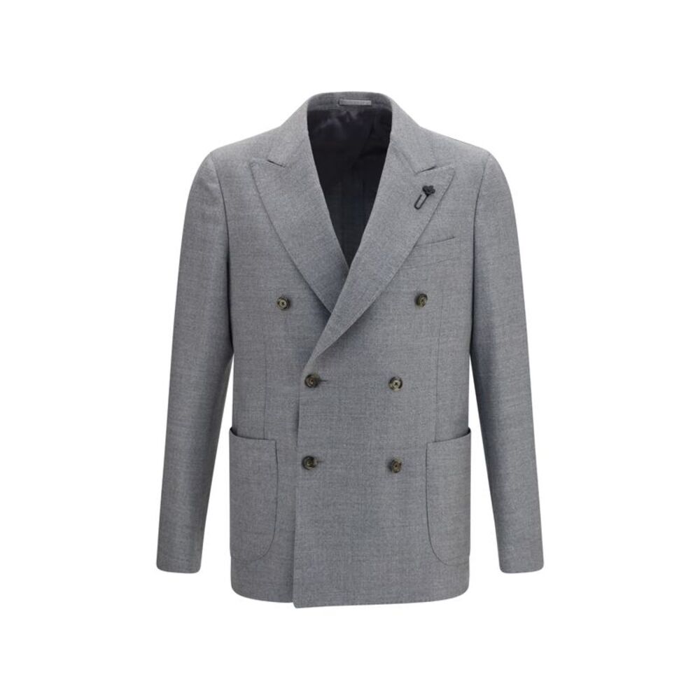 Lardini Men Double-Breasted Wool-Blend Jacket